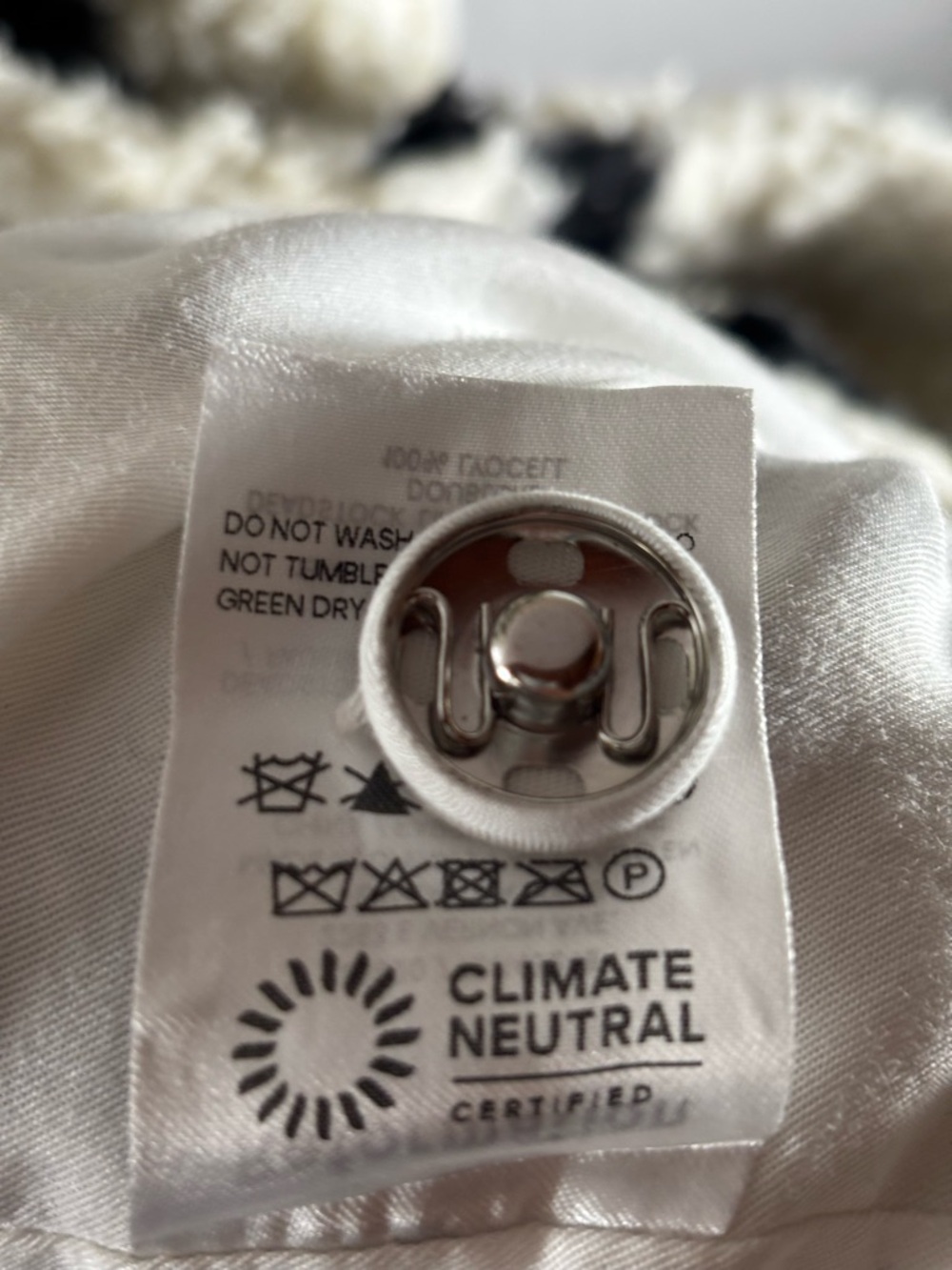 Reformation Bromley Teddy Sherpa Coat Black White Grid Plaid Long Jacket Size S - Picture 13 of 16